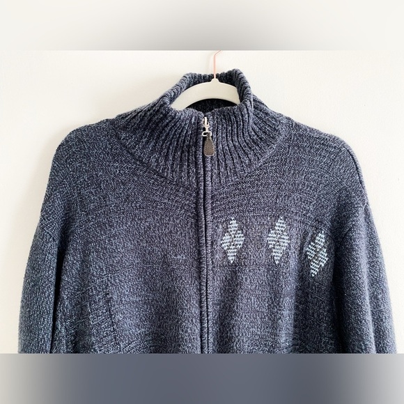 Vintage Arnold Palmer Men’s Wool Blend Full Zip Knit Cardigan, Navy Blue, Size M - Picture 2 of 5